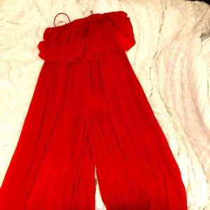 Zara one piece red pants suit